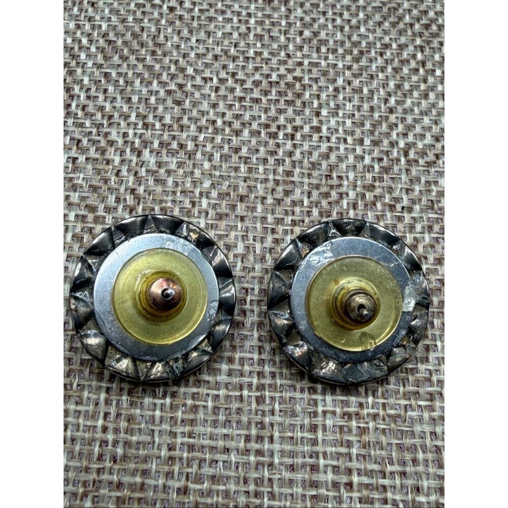 Large Crystal Statement Stud Earrings Round Rhinestone Posts - Picture 4 of 7